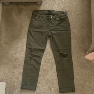 7 For All Mankind Olive Skinny Jeans